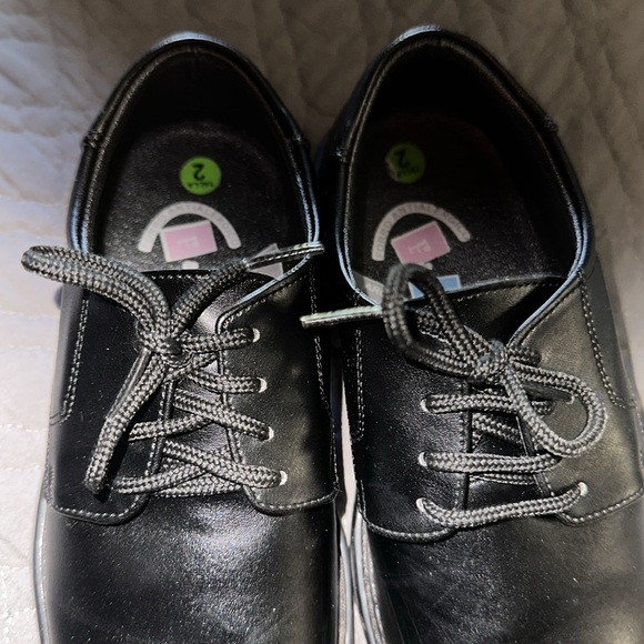 F & T KID BOY YOUTH BLACK FORMAL WEDDING DRESS SHOES - Picture 3 of 9